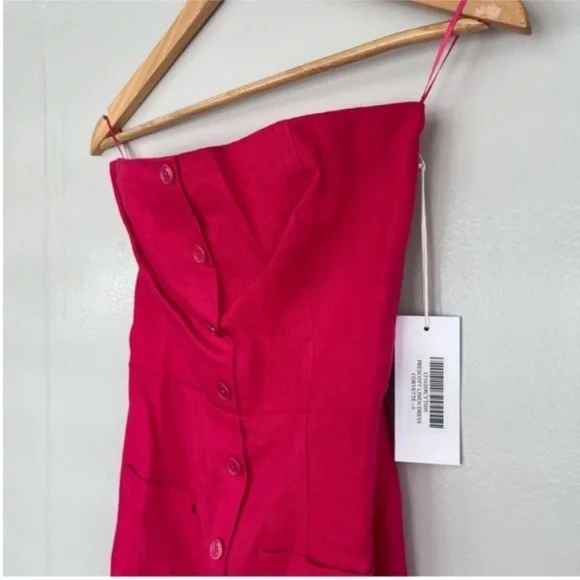 Reformation Prescott Linen Dress Size 0 NEW - Picture 4 of 6